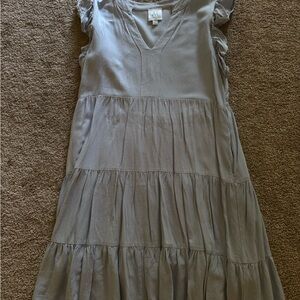Light Blue Flutter Sleeve Dress